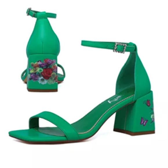 Vivianly Women's Open Toe Ankle Strap Block Chunky Sandals Casual SZ 9 Green - Picture 1 of 6